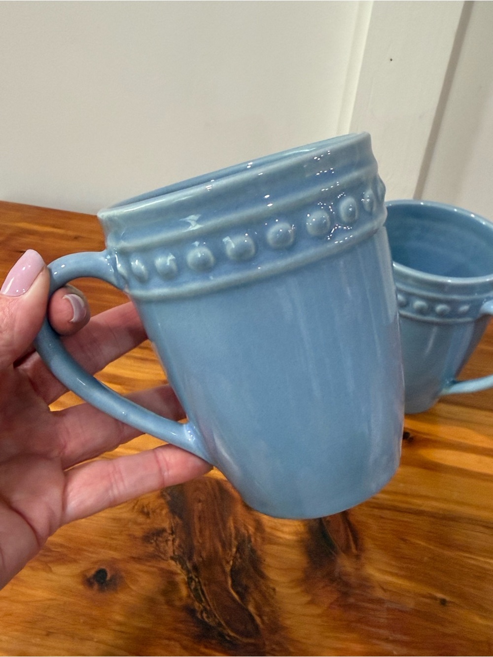 Del Mar Azure Blue Mugs by Nancy Calhoun Set of 2 - Picture 2 of 4